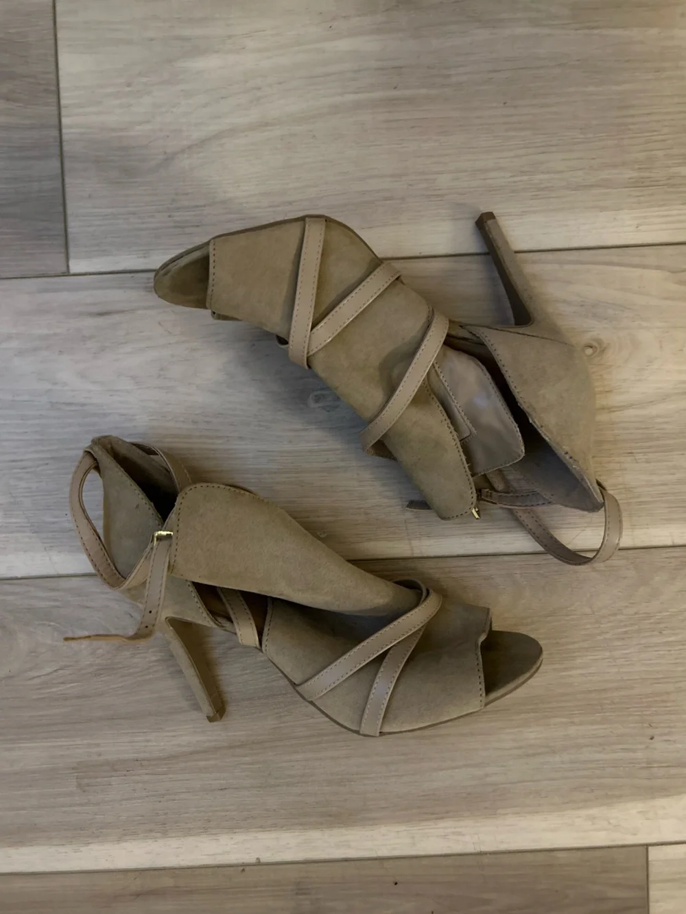 Women’s Taupe Strappy High Heel Sandals